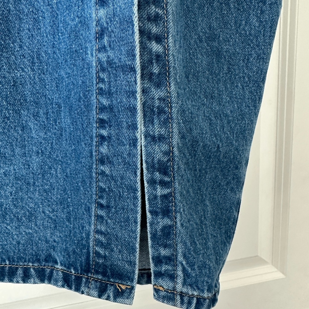 Lulus Asymmetrical Slit Denim Midi Skirt - Picture 3 of 8